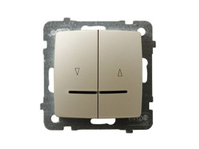 KARO Wyłącznik żaluzjowy z podświetleniem niebieskim IP-20 zaciski gwintowe ecru perłowy ŁP-7SS/m/42 OSPEL