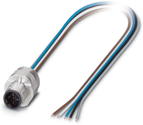 Panel plug, M12, 5 pole, strand connection, SPEEDCON locking, straight, 1239875