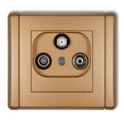 FLEXI Gniazdo antenowe RTV-SAT końcowe multimedialne (Internet) złoty metalik 8FGM