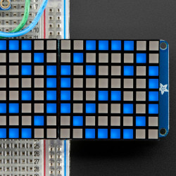 16 x 8 1.2" LED Matrix + Backpack - Ultra Bright Square Blue LEDs [Discontinued]