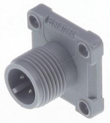 ELST 412 FA, wtyk 4 stykowy M12x1 z flanszą, styki cynowane, uszczelka płaska, Hirschmann, 932328206, ELST412FA