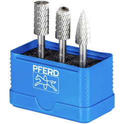 PFERD 22900811 Burr Set 3 HSS milling pins in break-proof box