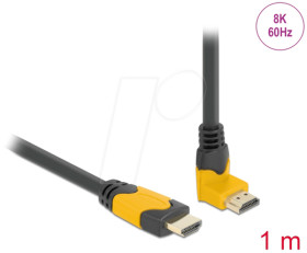86988 HDMI cable male straight to male 90° top angled 48 GBit/s, 1 m
