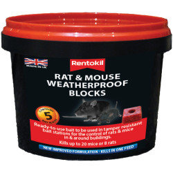 Rentokil PSMR41 Rat &amp; Mouse Weatherproof Blocks (Tub 5)