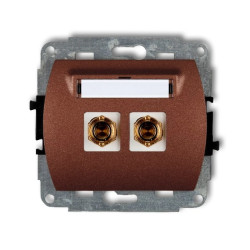 TREND Gniazdo głośnikowe pojedyncze (typu banan - czerwony i czarny, pozłacany, 4 mm2, skr©cany) brĄzowy metalik 9GG-4