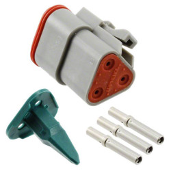 Amphenol AT06-3S-KIT01 AT Series Female Plug 3POS Crimp 16-18AWG Shrouded