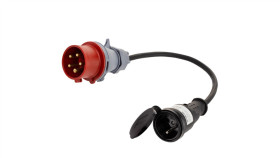 Adapter Siłowy Wtyk 16A 5P / Gniazdo 2P+Z 16A 230V Ip44 Na Kablu Ow 3X1,5Mm2...