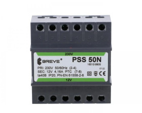 Transformator 1-fazowy modułowy bezpieczeństwa PSS 50N 230/ 12V 4,2A, na szynę DIN, IP20, Ta 40, 16012-9905