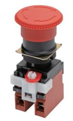 A22E-M-02 wyłącznik awaryjny 40mm, wciśnięcie – blokada, kasowanie pokrętłem, styki 2 x NC, OMRON, A22EM02