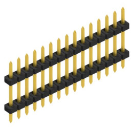 Pin header, 15 pole, pitch 2 mm, straight, black, SLY508115G