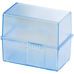 HAN 979-64 Card Index Box DIN A8 Blue Translucent Incl. 100 Index Cards