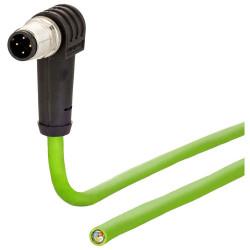 Metz Connect 142M1D90020 M12 Network Cable CAT 5e 2m Green PUR Acid&amp;UV Resistant