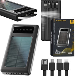 Powerbank Solar Power bank, USB-C Extralink EPB-091 10000mAh Czarny