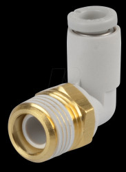 Screw connection, angled, 360° pivoting, R1/8 &lt;&gt; Ø 4 mm