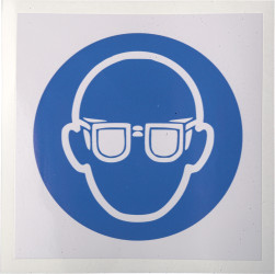 Znak nakazu, Winyl, Niebieski/biały, Brak, szt. 1, Tak Etykieta