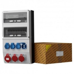 Rozdzielnica budowlana z licznikiem eXT-S/FI 32A 2x16A 4x230V Schuko Mennekes Doktorvolt 0809