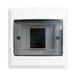 Rozdzielnica podtynkowa S-4 1x4 moduły IP40 135x140x100mm drzwi transparentne dymne NEKU
