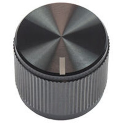 Pokrętło potencjometru oś: 1/4cal średnica: 19mm Zacisk śrubowy Czarny Vishay