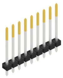 Pin header, 9 pole, pitch 2.54 mm, straight, black, SLLP11909S