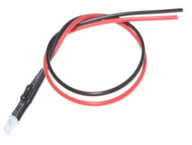 Dioda LED 3mm 12V biała z przewodem 20cm MAT