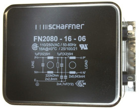 Filtr EMI 16A 220kΩ 250 V AC/DC 400Hz 2,8 mH, 43 μH Schaffner Montaż w obudowie