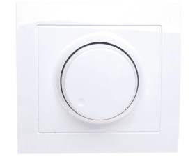 KIER Ściemniacz przyciskowo-obrotowy /żarowy i halogenowy/ biały ŁP-8W/00