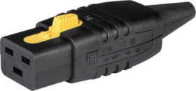 Jack C19, 3 pole, cable assembly, screw connection, 1.5 mm², black, 3-152-192