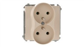Simon Basic Gniazdo Podwójne Z/U 16A Ip20 Beżowe Bmgz2m.01/12