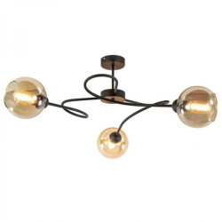 Lampa sufitowa nowoczesna 3xE27 VESPER BLACK/HONEY