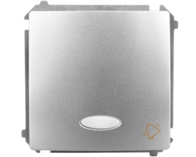 Simon Basic Przycisk dzwonek z podświetleniem 10AX 250V, szybkozłącza, srebrny mat BMD1L.01/43