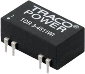 DC converter, 36-75 VDC, 3 W, 1 output, 12 VDC, 83 % efficiency, TDR 3-4812WI