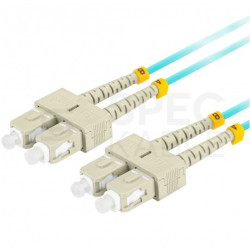 Patchcord światłowodowy MM SC/UPC-SC/UPC duplex 3mm OM3 aqua 5m LANBERG