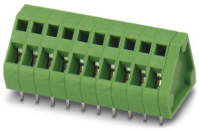 PCB terminal, 2 pole, pitch 3.81 mm, AWG 26-16, 12 A, spring-clamp connection, green, 1889770