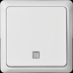 242134 Pushbutton illuminated, 250 V, 10 A, 1S, pure white, complete