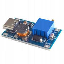 MT3608 2A 4-28V DC-DC Adjustable Step-Up Voltage Converter with USB-C Input