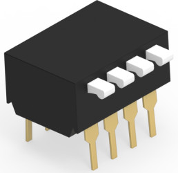 DIP switche, Off-On, 4 pole, straight, 1 A/5 VDC, 1571999-6