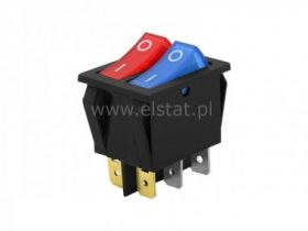 Przeł. kołys. podśw. 230V 2 klawisze ON-OFF 6p