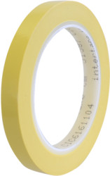 Electronics adhesive tape, 12 x 0.056 mm, polyester, yellow, 66 m, 51587F17 12MM/66M