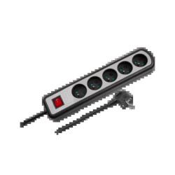 Listwa zasilajaca Rebel 5 gniazd z przełacznikiem, 1,5m (1,5mm)