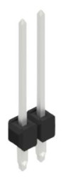 Pin header, 2 pole, pitch 2.54 mm, straight, black, 10059856