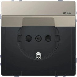 Merten Gniazdo pojedyncze z/u SCHUKO IP44 D-Life nikiel MTN2314-6050