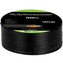 Przewód koncentryczny 1.02 Cu + 32x0.12mm Cu CC1-50GEL czarny Vayox 50m