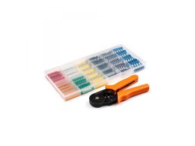 Zestaw zaciskarka z zakończeniami kabla izolowanymi. E5936