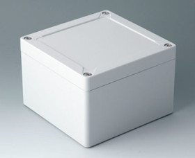 ABS enclosure, (L x W x H) 124 x 122 x 85 mm, light gray (RAL 7035), IK07, C7013051