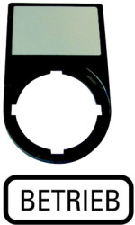 Label holder, with sign, “BETRIEB”, 216488