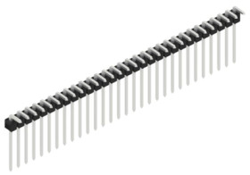 Pin header, 30 pole, pitch 2.54 mm, angled, black, SL1813230Z