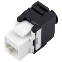 TruComponents 240052 RJ45 coupling, CAT 6a Connector, 8 pin Black/White