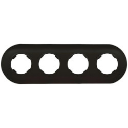 Ramka poczwórna, plastikowa, owalna, czarna, Soul/Oval