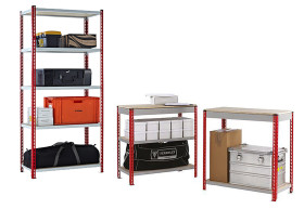 System półek, kolor Naturalny, 3-poziomowy, materiał: Płyta wiórowa, 900mm x 2000mm, 450mm, RS PRO