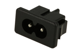 Wtyk; zasilające AC; IEC C8 ósemka; WT65gmz; proste; na panel; wciskane; 2,5A; 250V; lutowany; RoHS